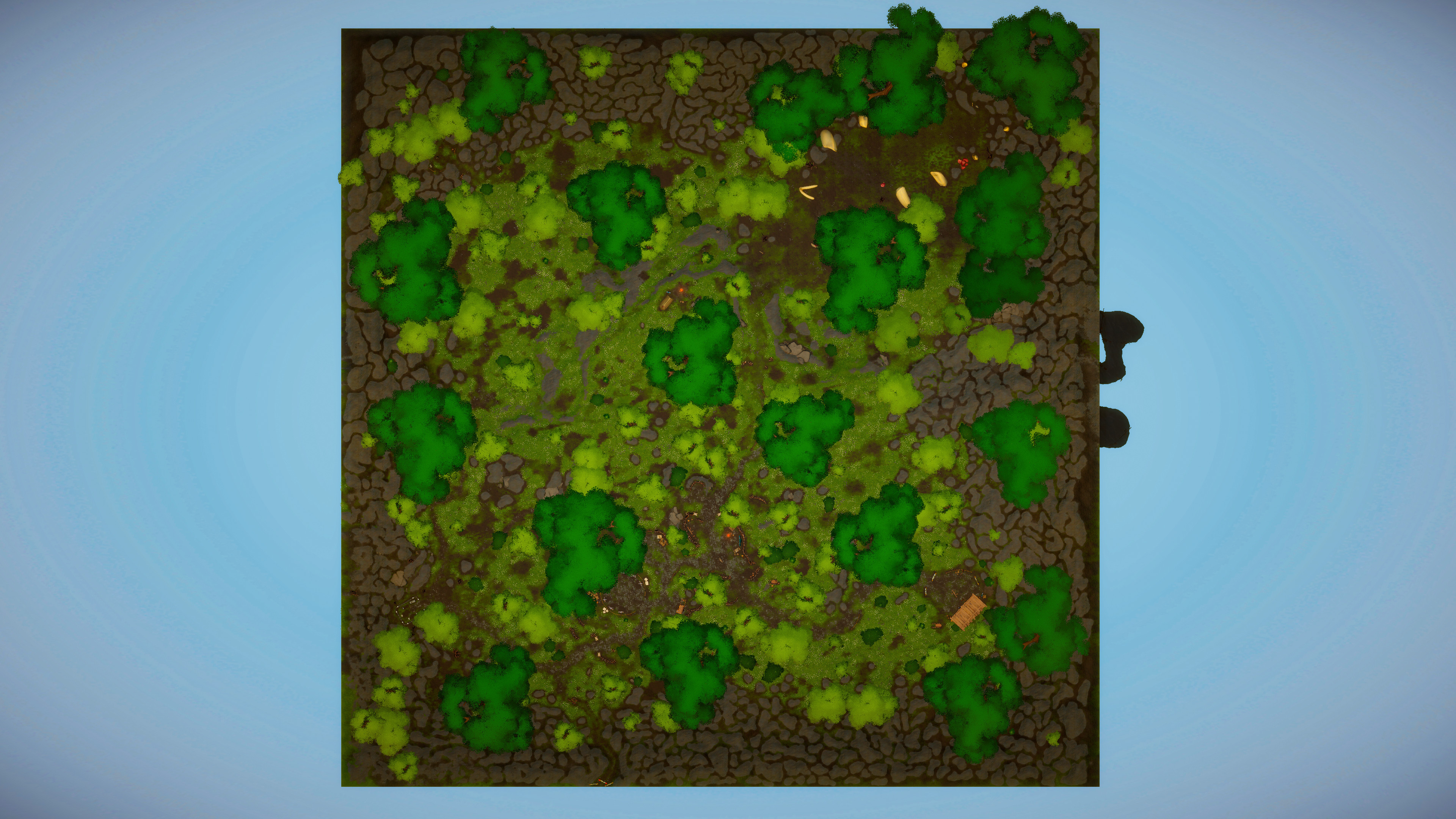 Spark Demo Scene, overview of the whole level